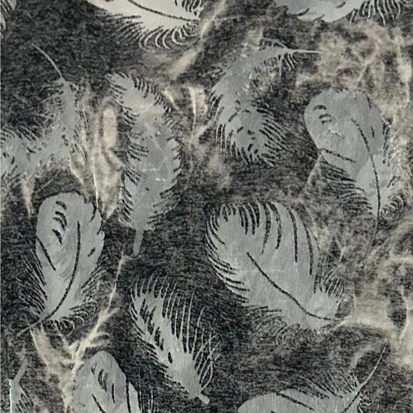 Vintage ClothesHead sheer burnout long sleeve feather pattern Y2K whimsigoth S - Picture 11 of 14